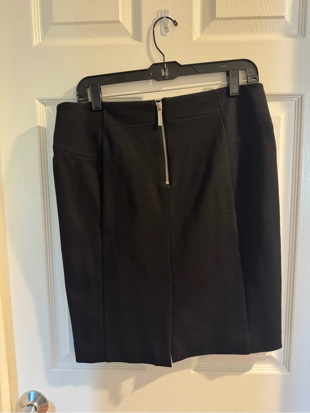Michael Kors Black Pencil Skirt with Silver Zipper Accents